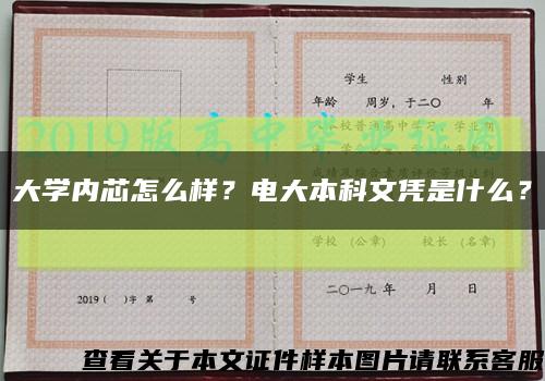 大学内芯怎么样？电大本科文凭是什么？缩略图