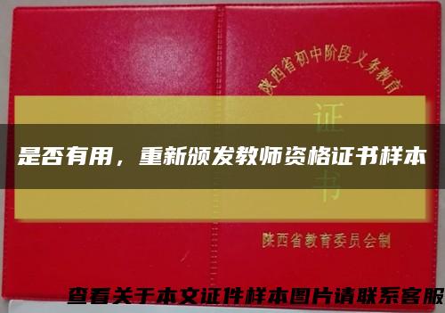 是否有用，重新颁发教师资格证书样本缩略图