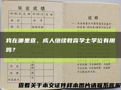 我在哪里查，成人继续教育学士学位有用吗？缩略图