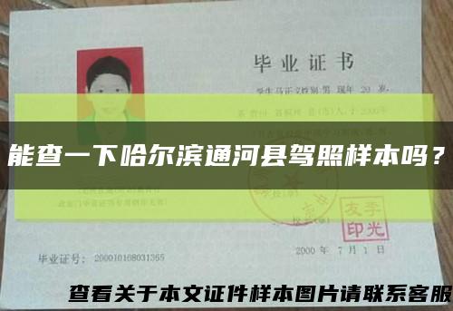 能查一下哈尔滨通河县驾照样本吗？缩略图