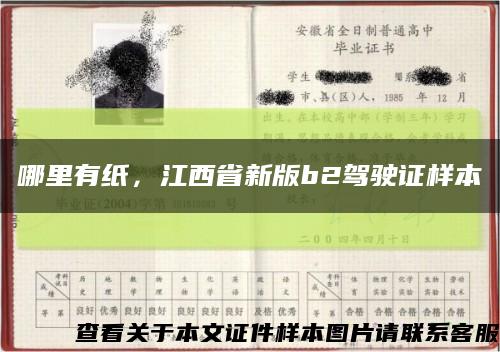 哪里有纸，江西省新版b2驾驶证样本缩略图
