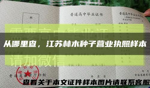从哪里查，江苏林木种子营业执照样本缩略图