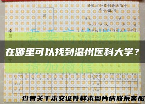 在哪里可以找到温州医科大学？缩略图