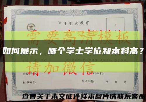 如何展示，哪个学士学位和本科高？缩略图