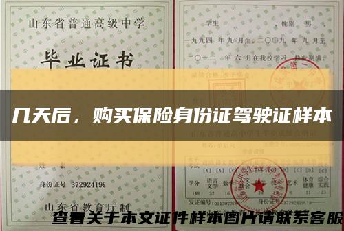 几天后，购买保险身份证驾驶证样本缩略图