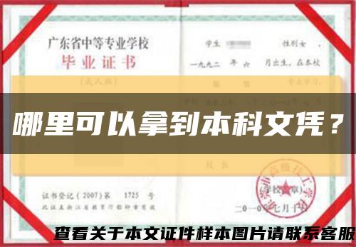 哪里可以拿到本科文凭？缩略图