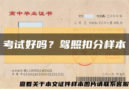 考试好吗？驾照扣分样本缩略图