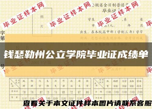 钱瑟勒州公立学院毕业证成绩单缩略图
