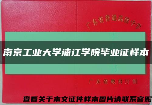 南京工业大学浦江学院毕业证样本缩略图
