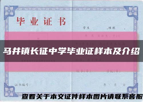 马井镇长征中学毕业证样本及介绍缩略图