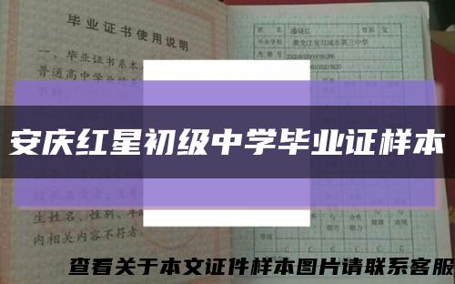 安庆红星初级中学毕业证样本缩略图