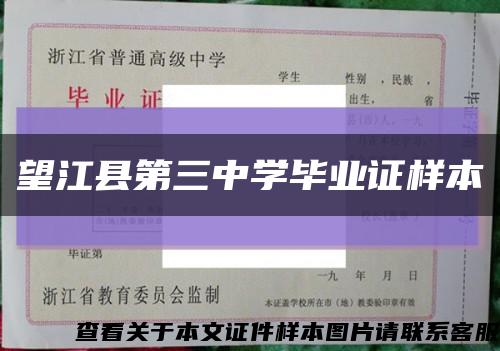 望江县第三中学毕业证样本缩略图