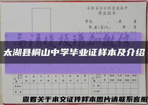 太湖县桐山中学毕业证样本及介绍缩略图