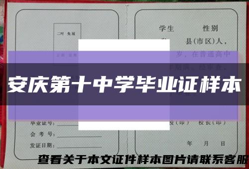 安庆第十中学毕业证样本缩略图