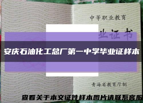 安庆石油化工总厂第一中学毕业证样本缩略图