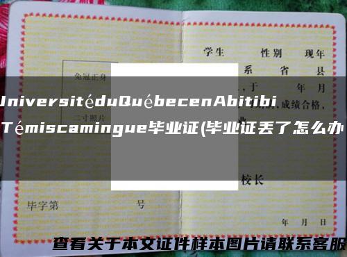 UniversitéduQuébecenAbitibi-Témiscamingue毕业证(毕业证丢了怎么办？)缩略图