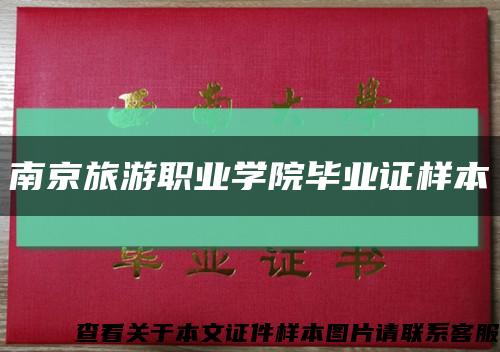 南京旅游职业学院毕业证样本缩略图