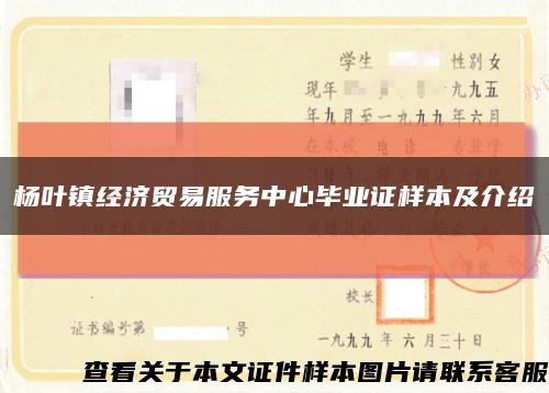 杨叶镇经济贸易服务中心毕业证样本及介绍缩略图