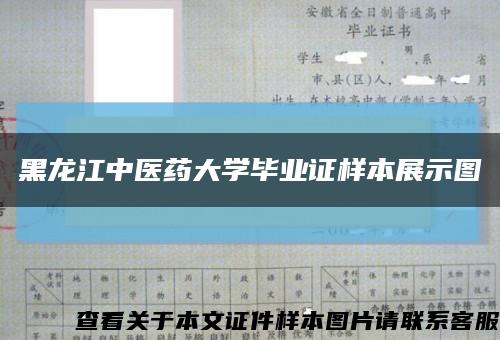 黑龙江中医药大学毕业证样本展示图缩略图