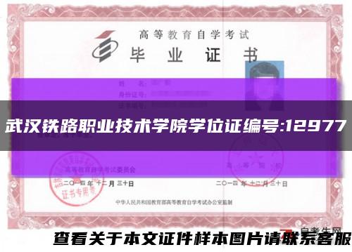 武汉铁路职业技术学院学位证编号:12977缩略图