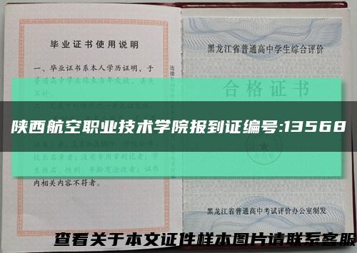 陕西航空职业技术学院报到证编号:13568缩略图