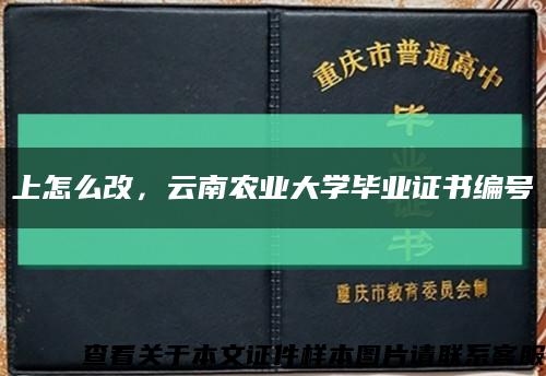 上怎么改，云南农业大学毕业证书编号缩略图