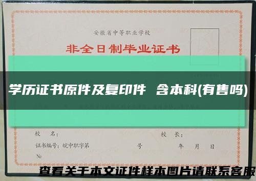 学历证书原件及复印件 含本科(有售吗)缩略图