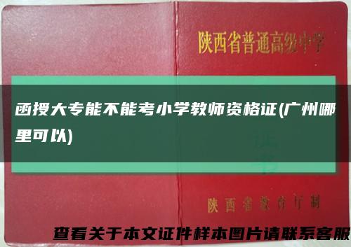 函授大专能不能考小学教师资格证(广州哪里可以)缩略图