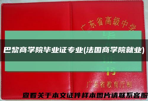 巴黎商学院毕业证专业(法国商学院就业)缩略图