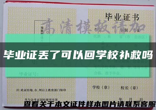 毕业证丢了可以回学校补救吗缩略图