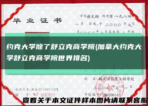 约克大学除了舒立克商学院(加拿大约克大学舒立克商学院世界排名)缩略图