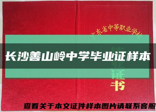 长沙善山岭中学毕业证样本缩略图