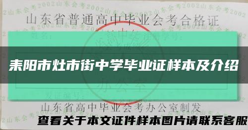 耒阳市灶市街中学毕业证样本及介绍缩略图