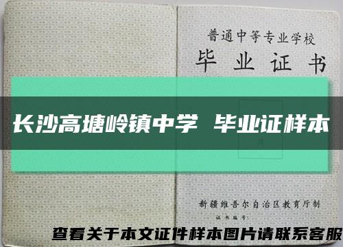 长沙高塘岭镇中学 毕业证样本缩略图