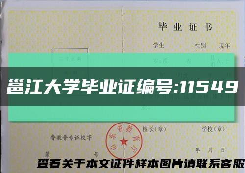 邕江大学毕业证编号:11549缩略图