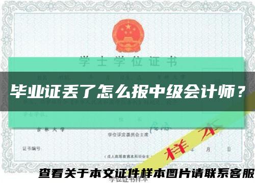 毕业证丢了怎么报中级会计师？缩略图