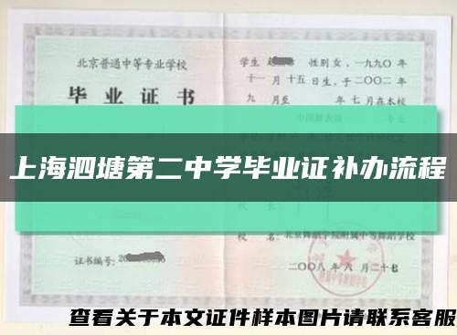 上海泗塘第二中学毕业证补办流程缩略图