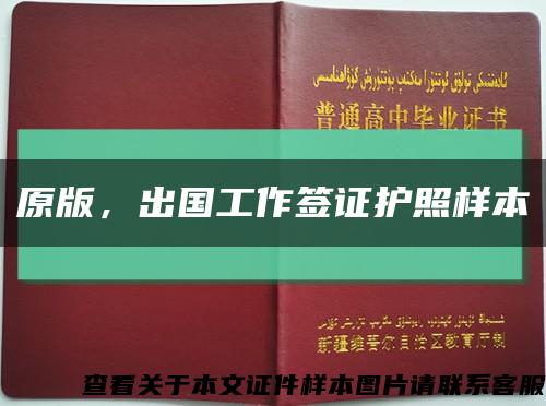 原版，出国工作签证护照样本缩略图