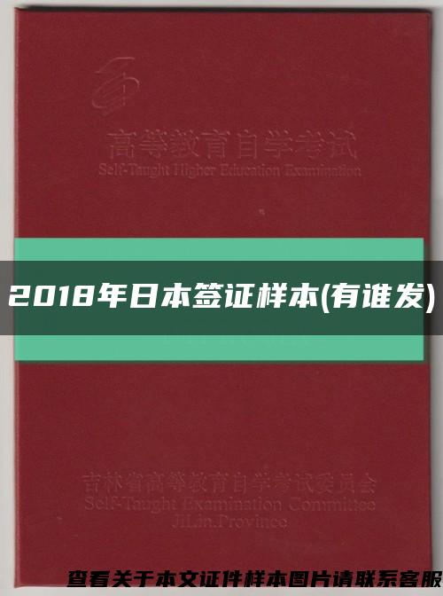 2018年日本签证样本(有谁发)缩略图
