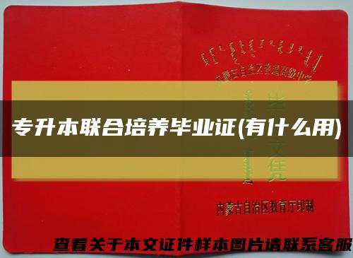专升本联合培养毕业证(有什么用)缩略图