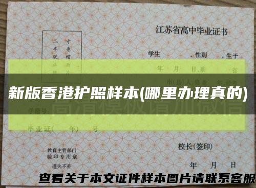 新版香港护照样本(哪里办理真的)缩略图