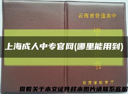 上海成人中专官网(哪里能用到)缩略图