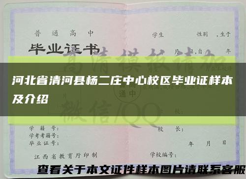河北省清河县杨二庄中心校区毕业证样本及介绍缩略图