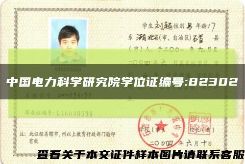 中国电力科学研究院学位证编号:82302缩略图