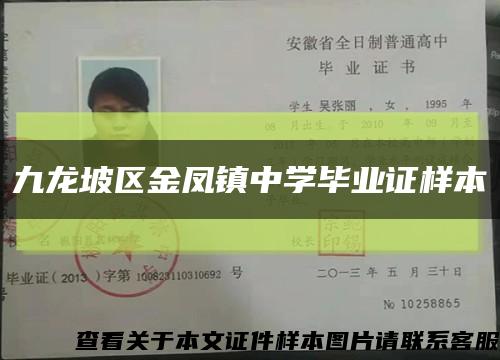 九龙坡区金凤镇中学毕业证样本缩略图