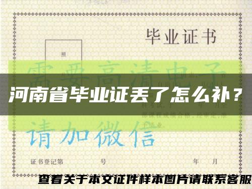 河南省毕业证丢了怎么补？缩略图