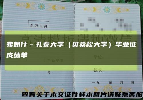 弗朗什－孔泰大学（贝桑松大学）毕业证成绩单缩略图