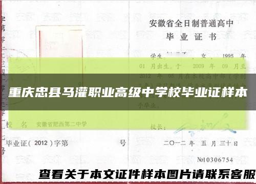 重庆忠县马灌职业高级中学校毕业证样本缩略图