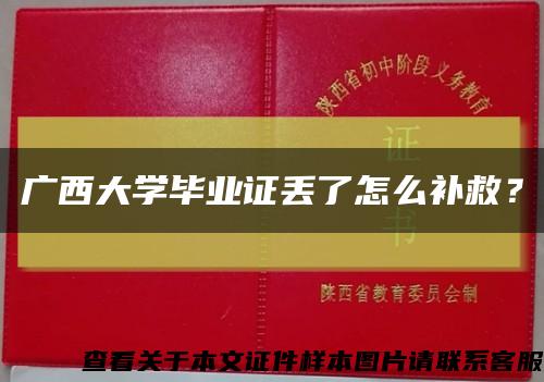 广西大学毕业证丢了怎么补救？缩略图