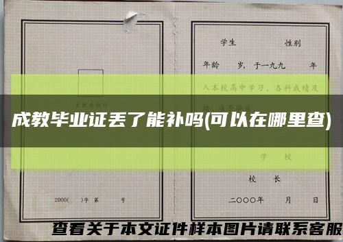 成教毕业证丢了能补吗(可以在哪里查)缩略图